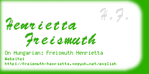 henrietta freismuth business card